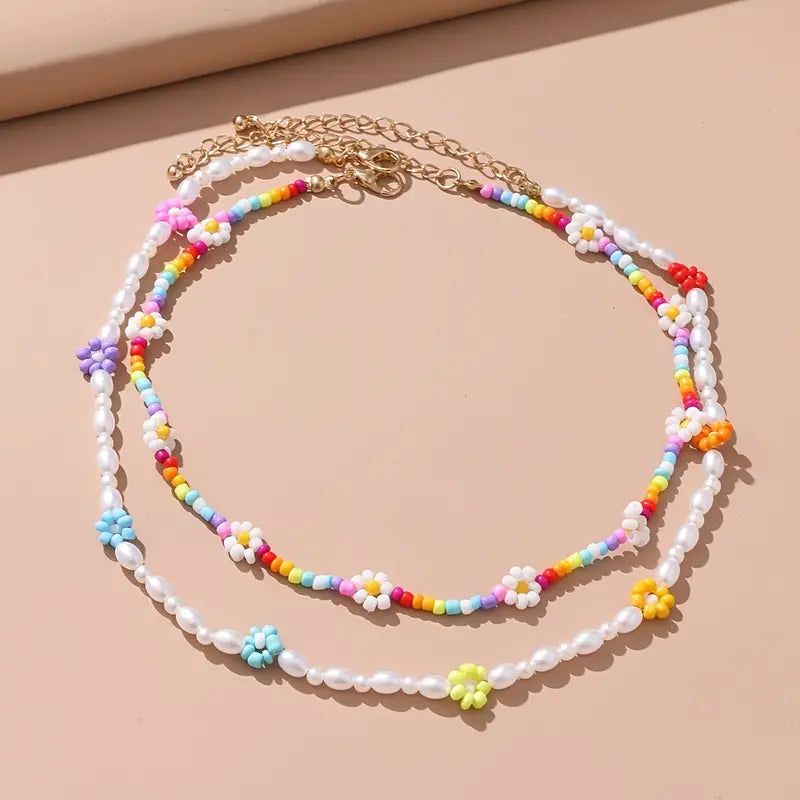 Flower Beaded Necklace